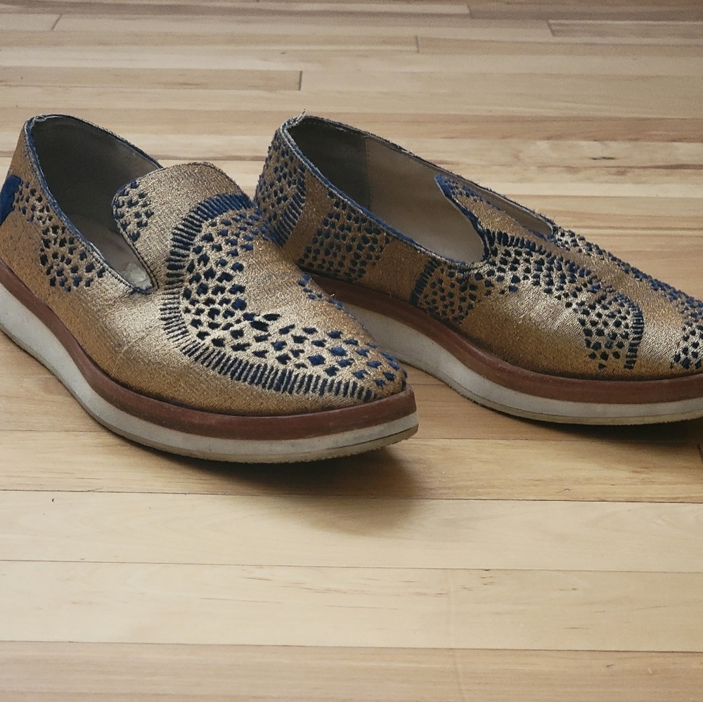 Navy and Gold Shoes